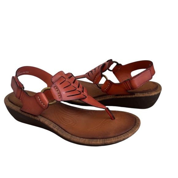 Clarks Millie Vegan Leather Rust Thong Sandals 8.5 M EXCELLENT - Picture 1 of 12